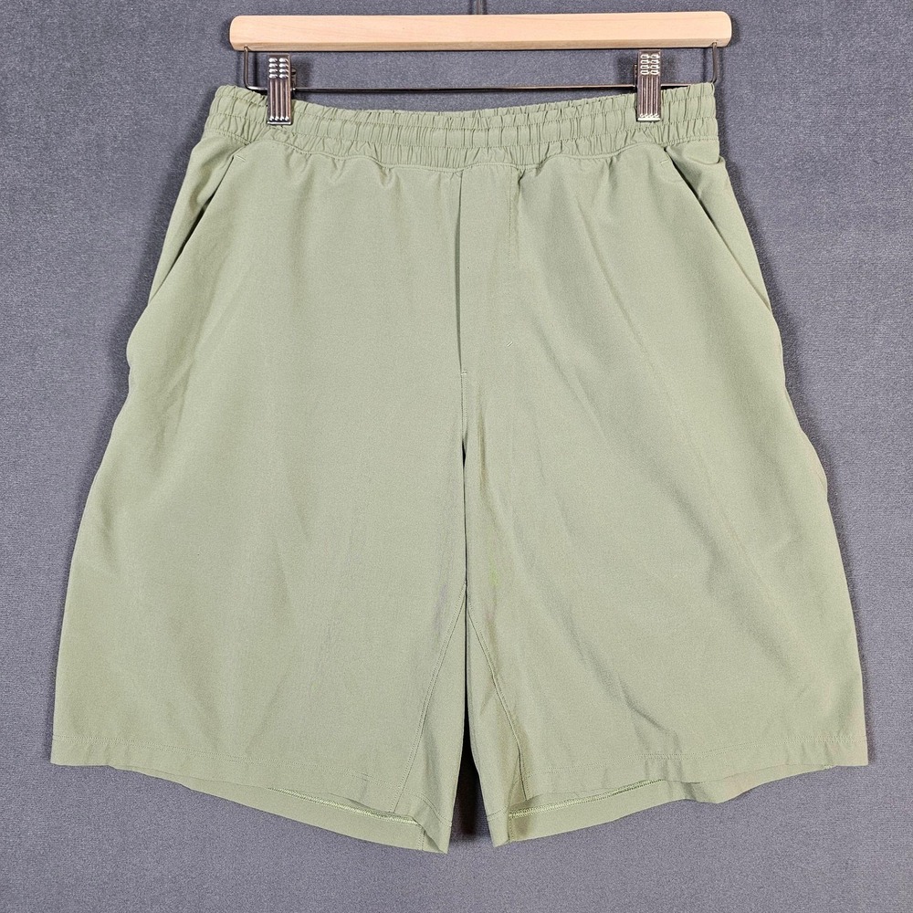 Lululemon Shorts Mens Medium Green Lined 9" Running Drawstring Pockets Athletic